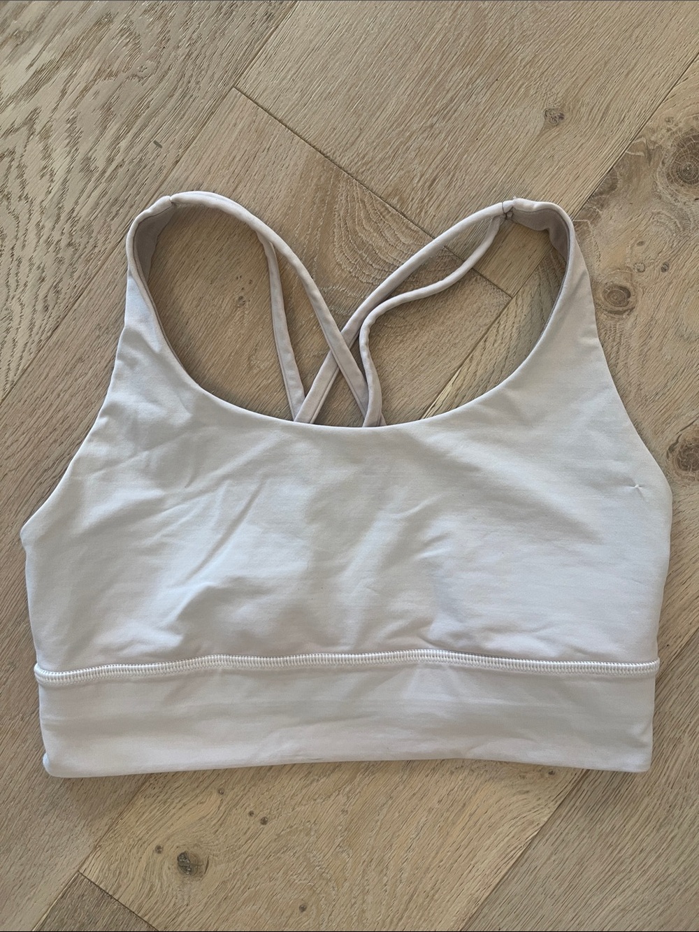 lululemon athletica Light Beige/Off-White Strappy Sports Bra